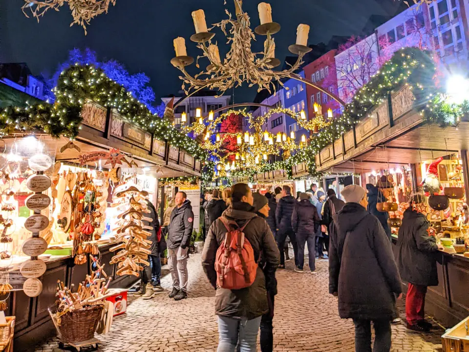 German Christmas market stalls